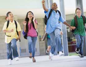 enthusiastic school children